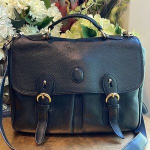 Mark Cross Compact Messenger Bag in Pebbled Black Leather | RARE!